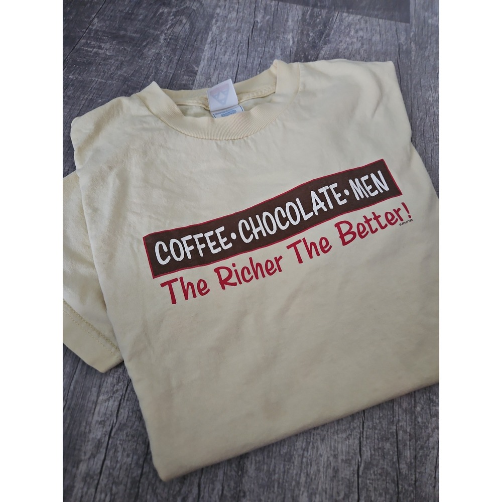 Vintage Alstyle AAA Graphic Tee Shirt Medium Coffee Chocolate Men Cream Y2K